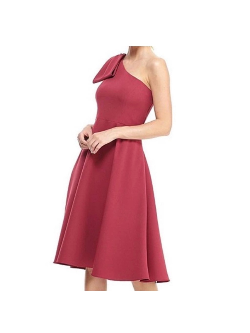 Gal Meets Glam One-Shoulder Rose A-Line Dress
